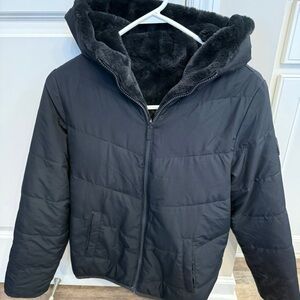 Black Hooded Puffer Jacket